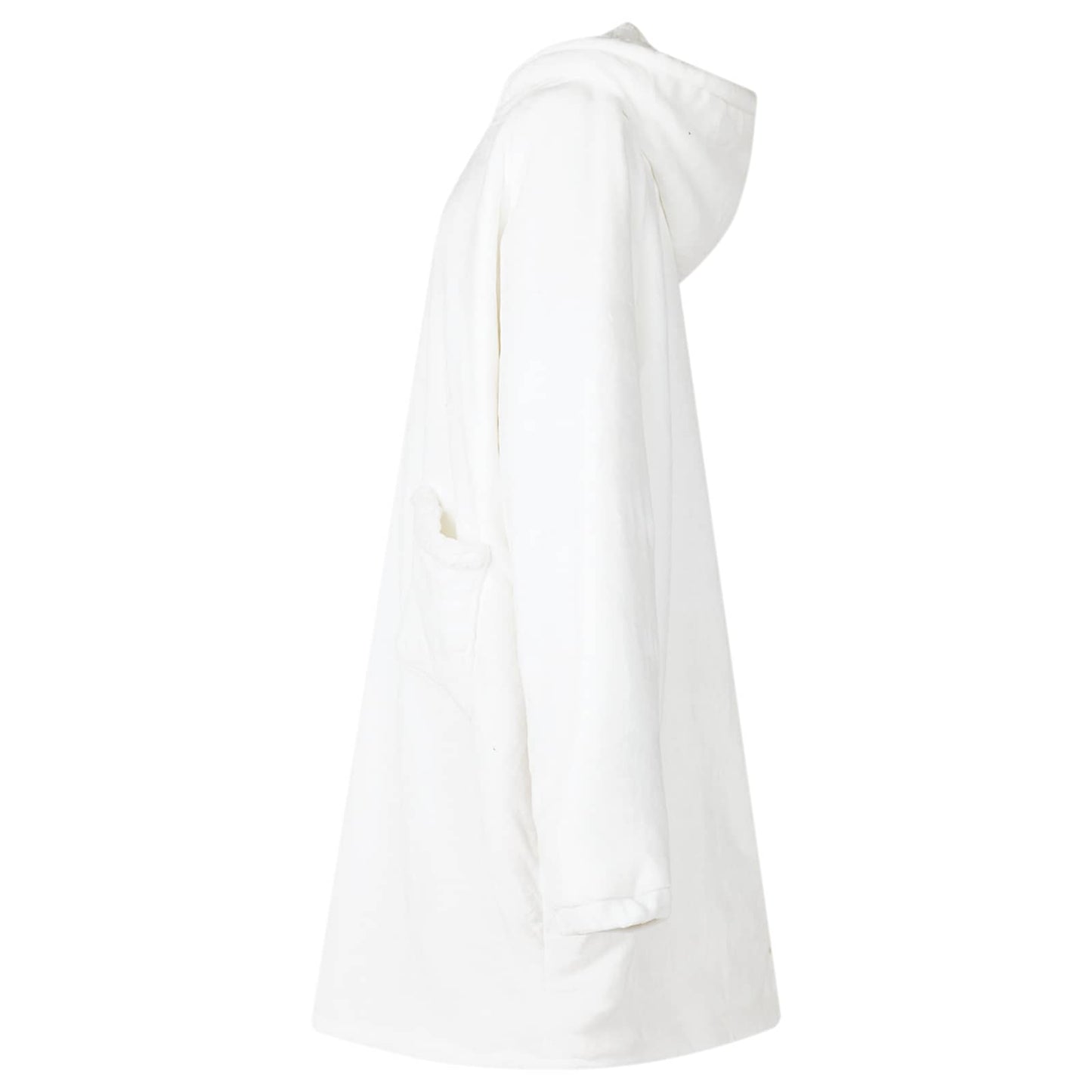 Decken-Hoodie Weiß L Fleece und Flanell