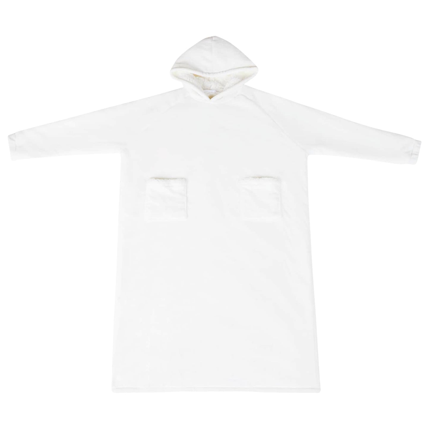 Decken-Hoodie Weiß L Fleece und Flanell