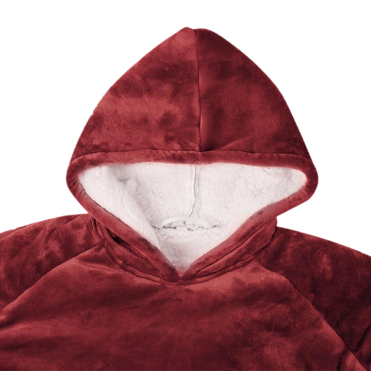 Decken-Hoodie Bordeauxrot L Fleece und Flanell