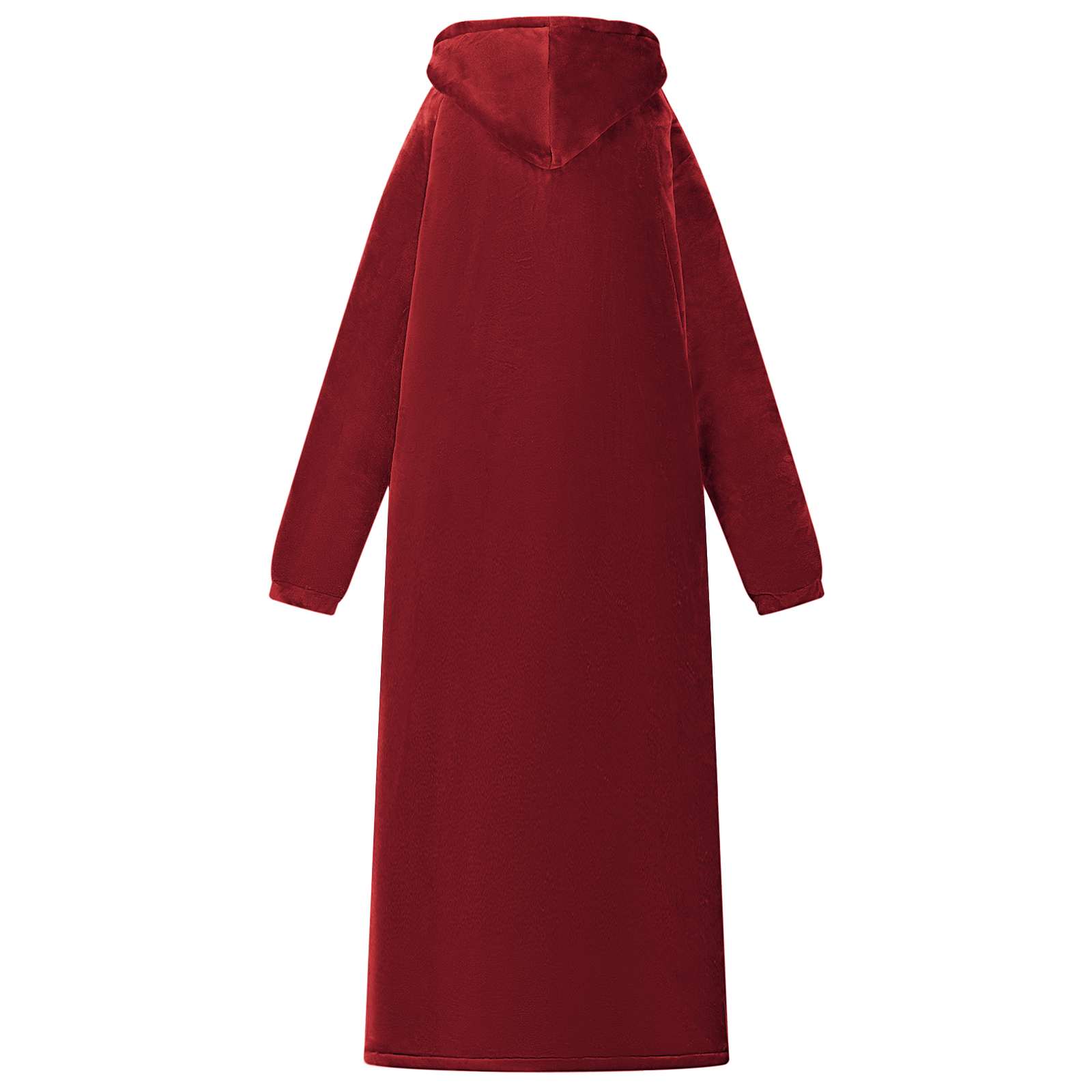 Decken-Hoodie Bordeauxrot M Fleece und Flanell