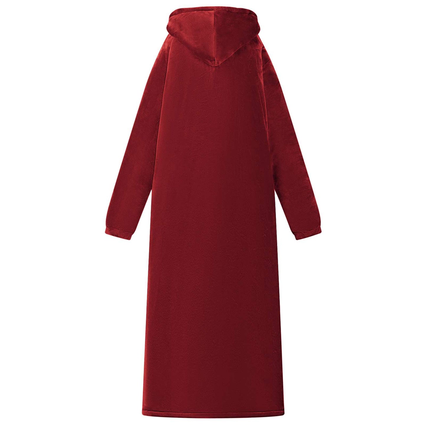 Decken-Hoodie Bordeauxrot L Fleece und Flanell