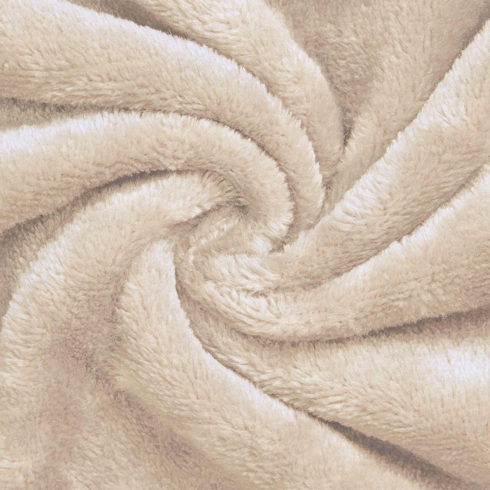 Bademantel Hoodie Beige S Flanell