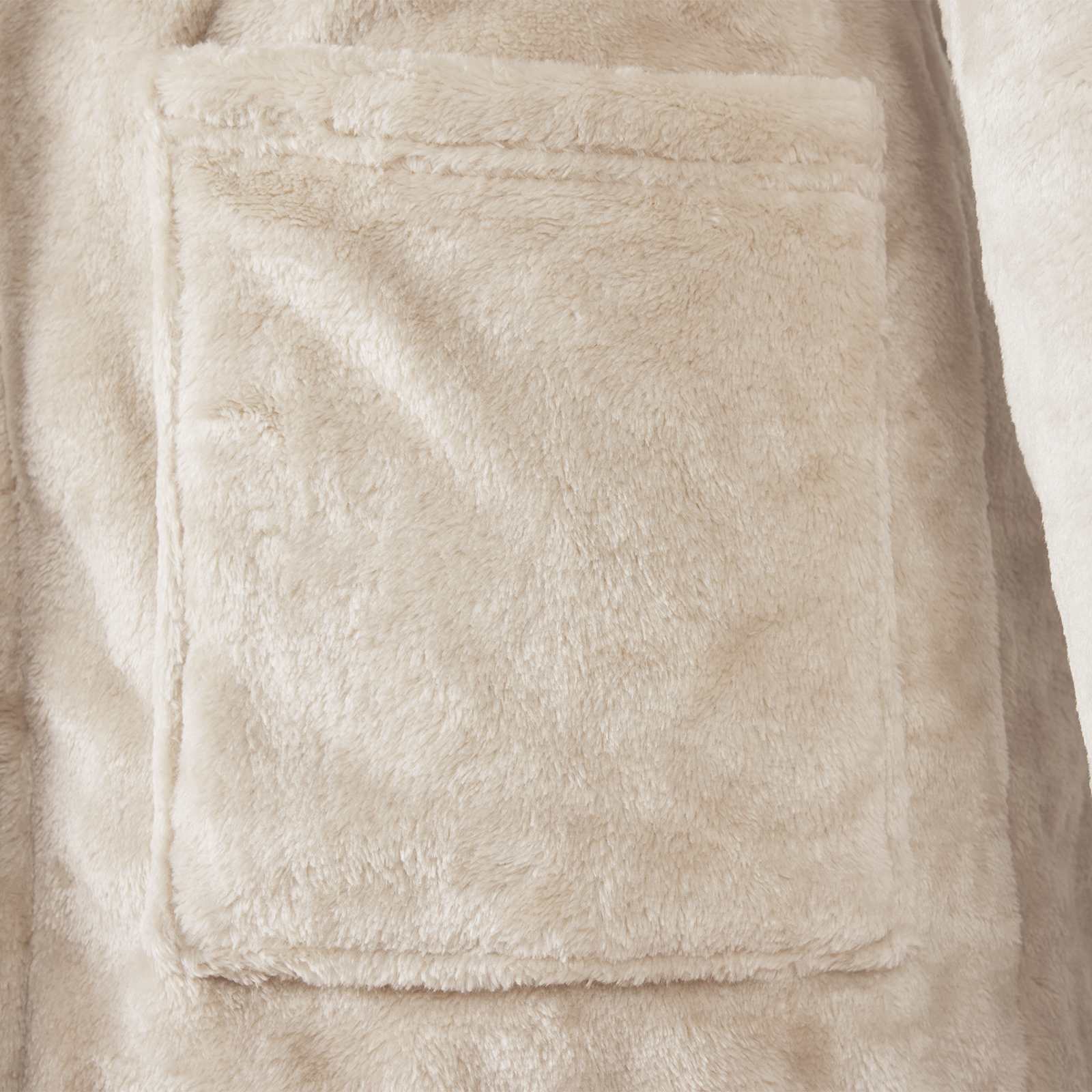 Bademantel Hoodie Beige XXL Flanell