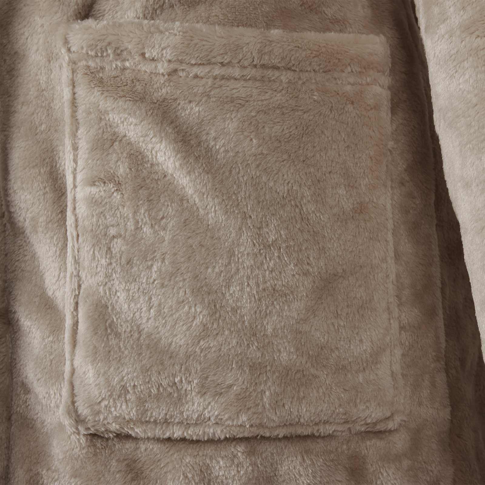 Bademantel Hoodie Kamel M Flanell