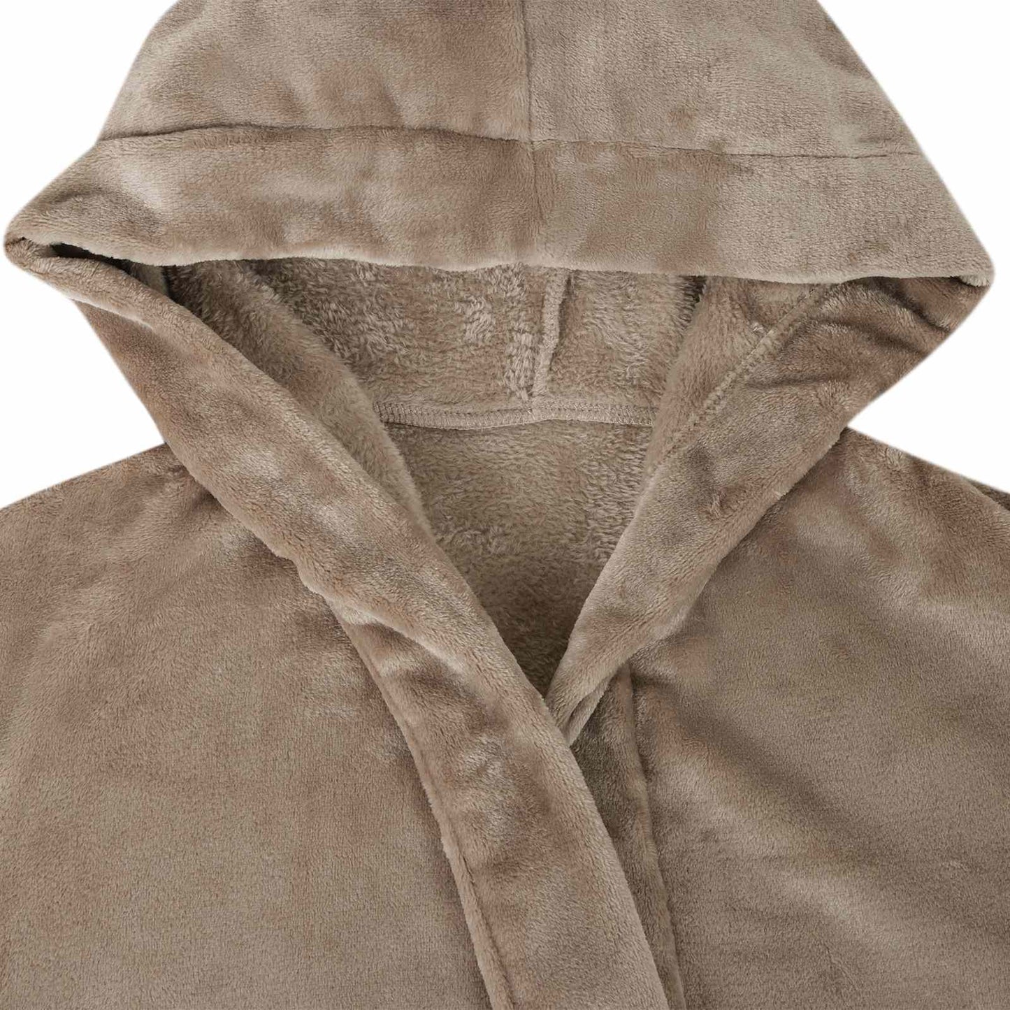 Bademantel Hoodie Kamel L Flanell