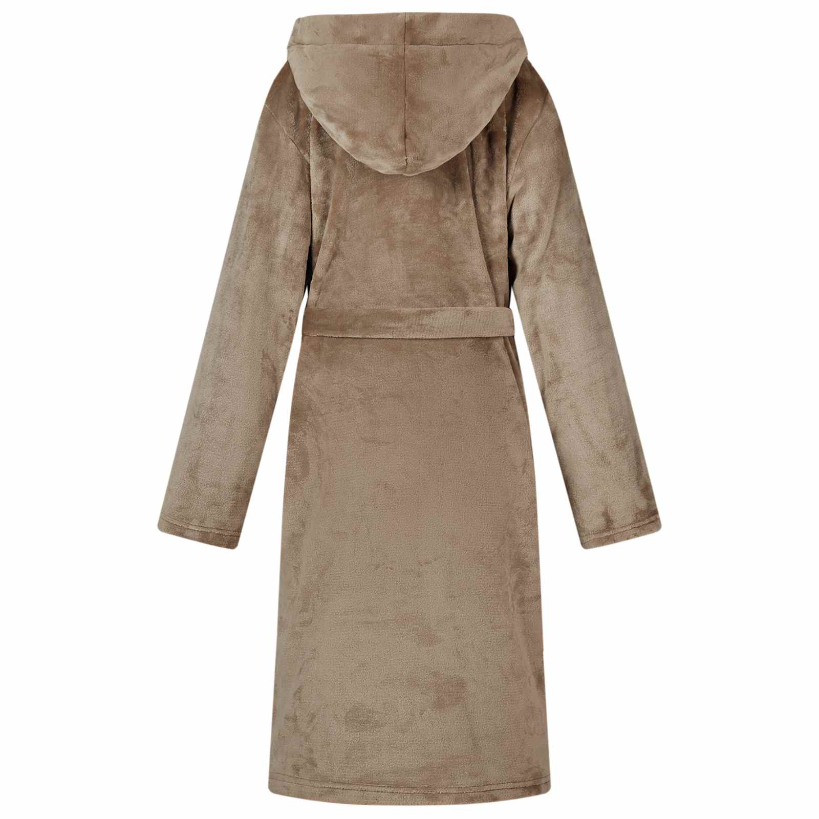 Bademantel Hoodie Kamel L Flanell