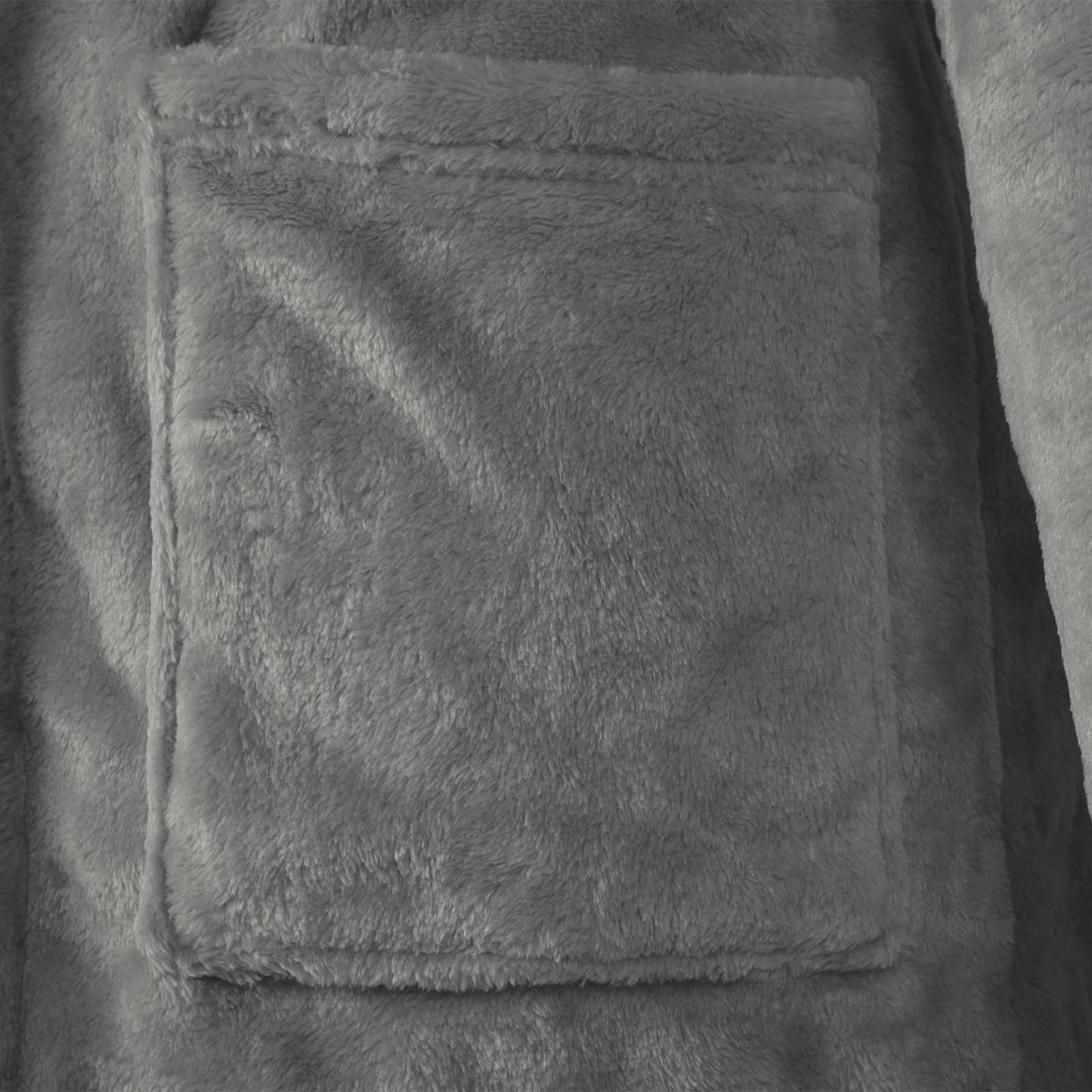 Bademantel Hoodie Dunkelgrau XXL Flanell