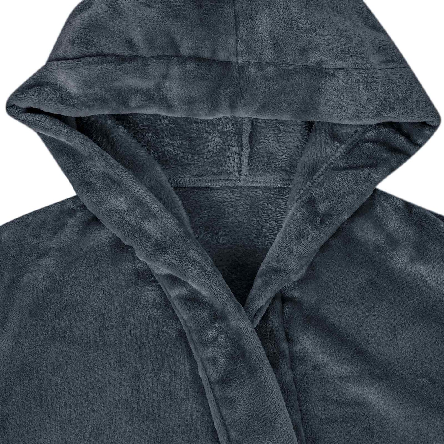 Bademantel Hoodie Marineblau XL Flanell