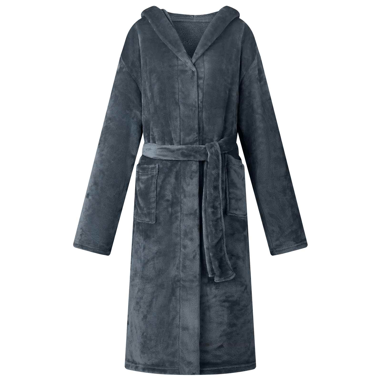 Bademantel Hoodie Marineblau XXXL Flanell