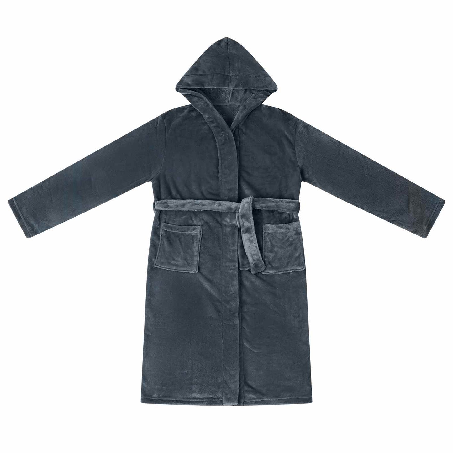 Bademantel Hoodie Marineblau XXXL Flanell