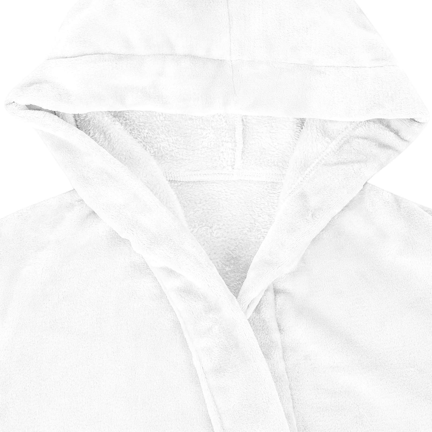 Bademantel Hoodie Weiß S Flanell