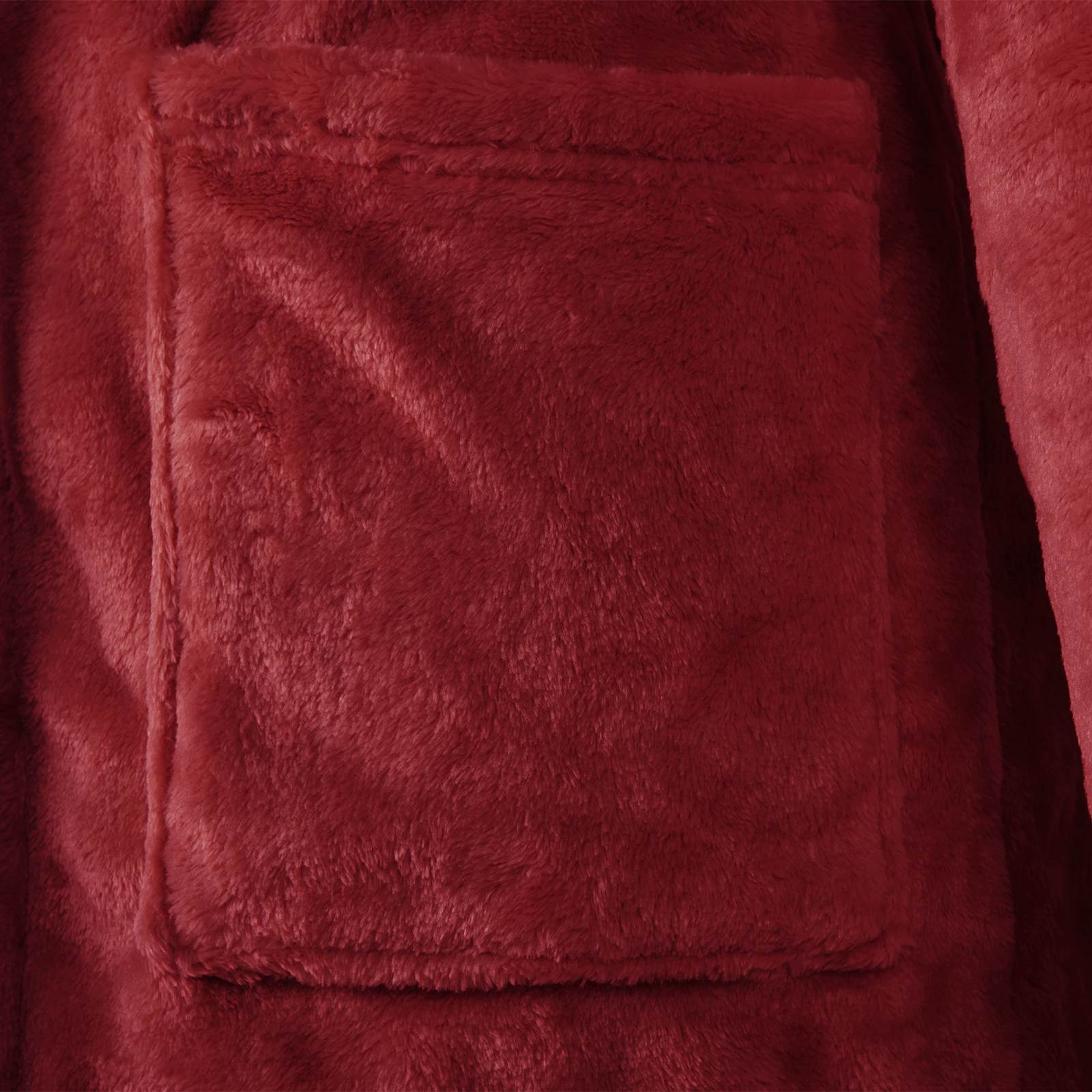 Bademantel Hoodie Bordeauxrot S Flanell