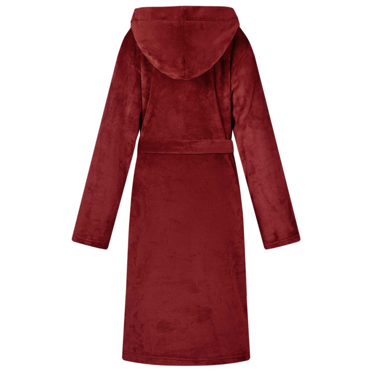 Bademantel Hoodie Bordeauxrot S Flanell