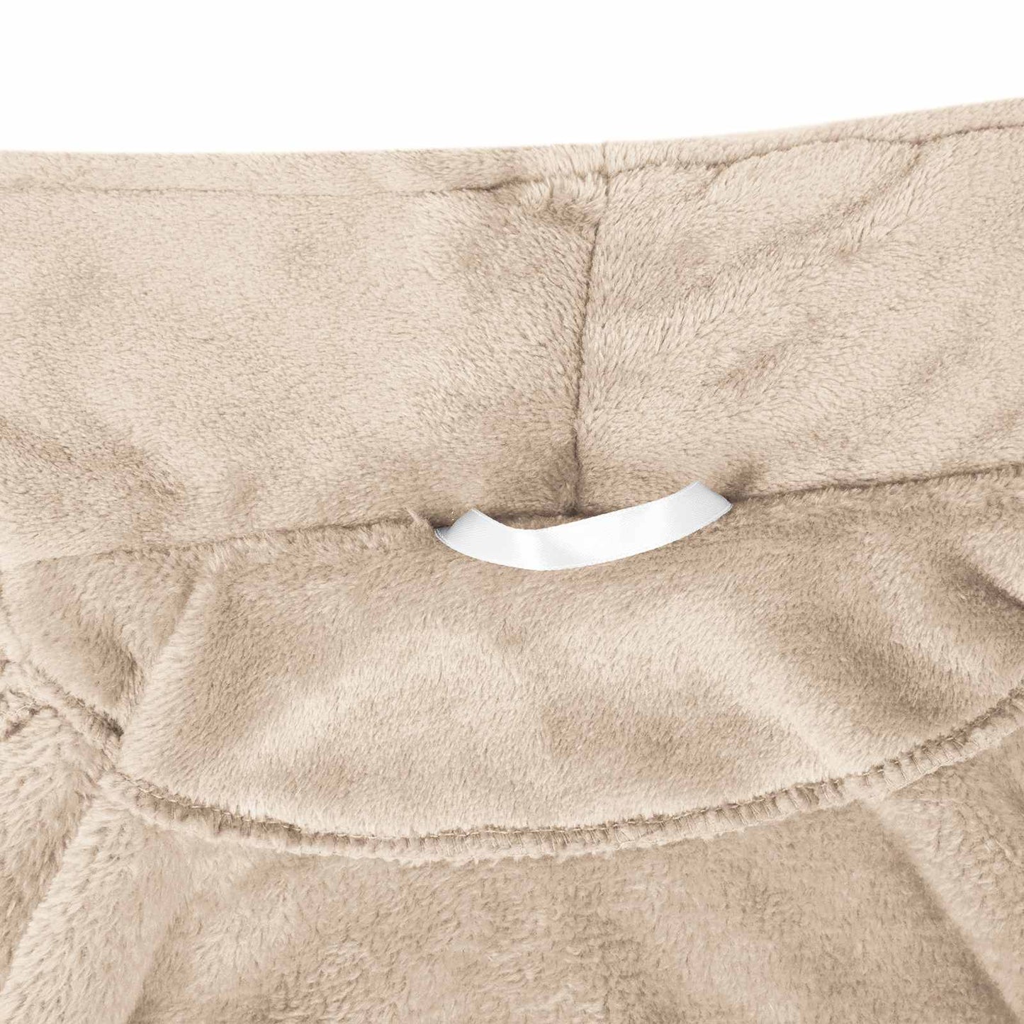 Bademantel ohne Kapuze Beige L Flanell