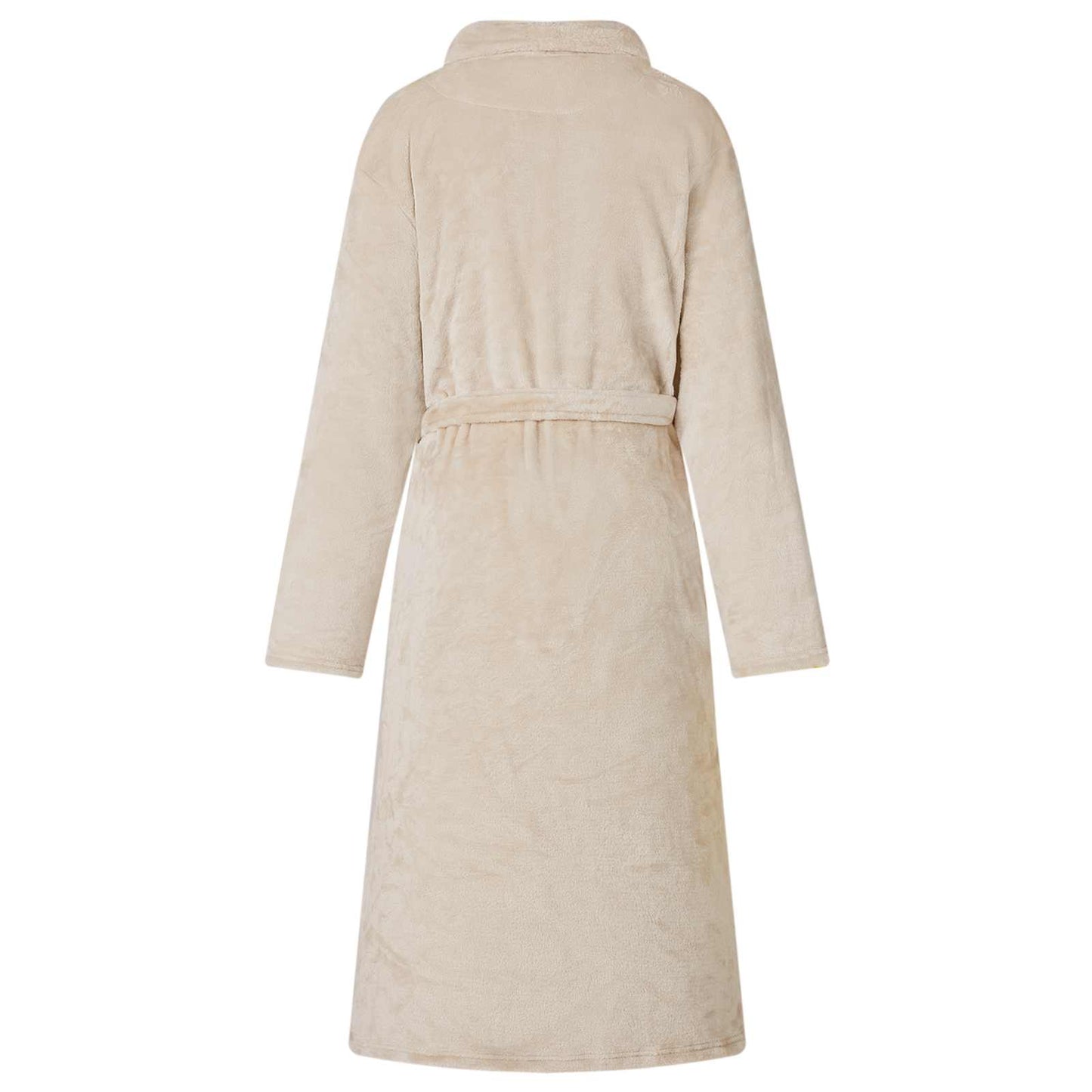 Bademantel ohne Kapuze Beige XL Flanell