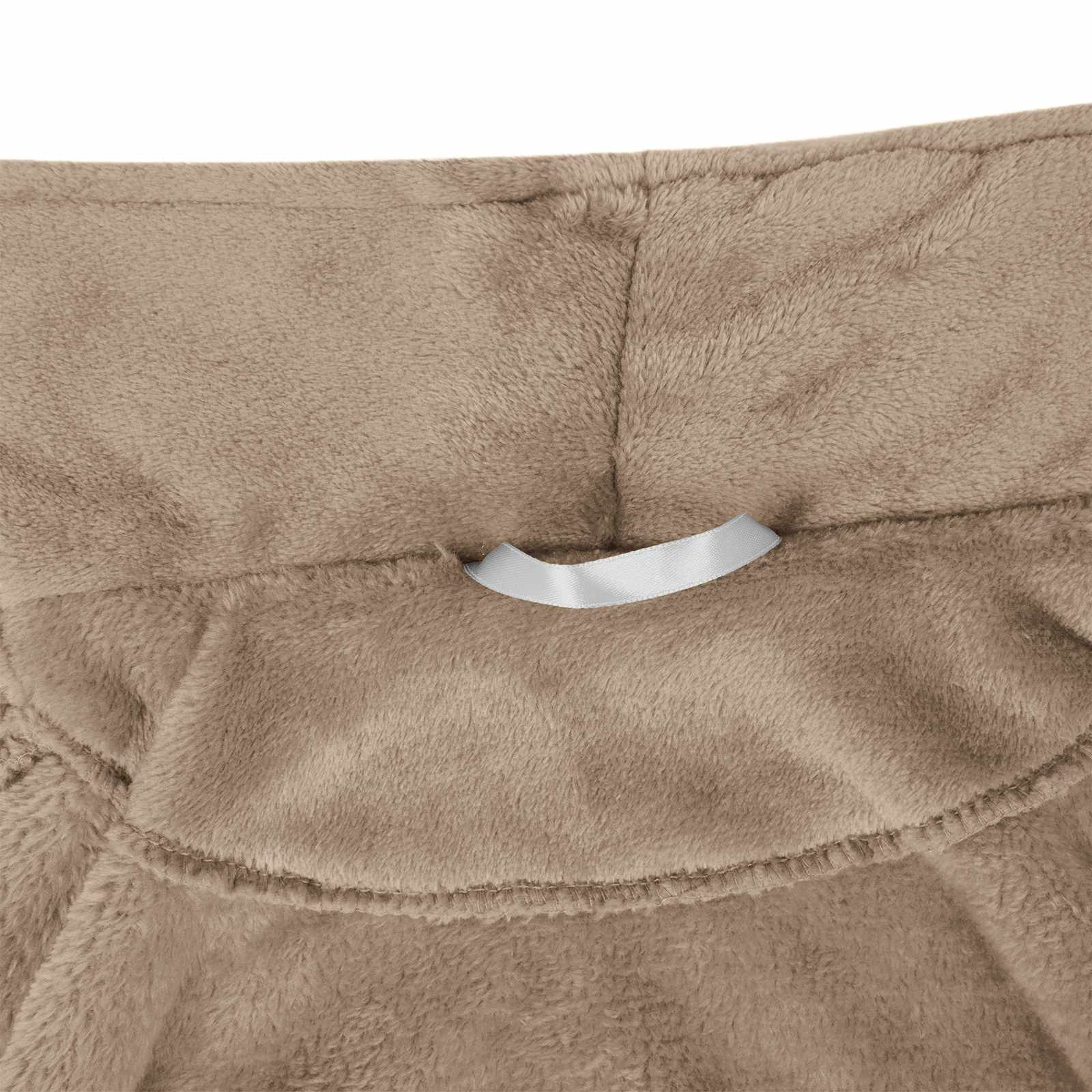 Bademantel ohne Kapuze Kamel XXL Flanell