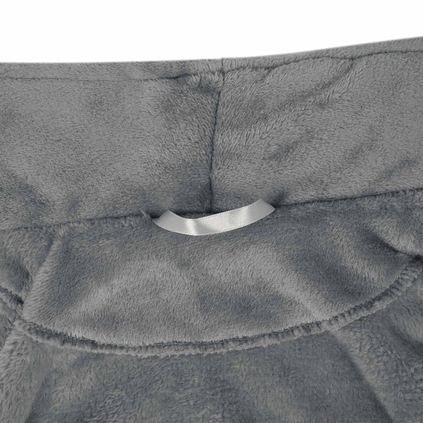 Bademantel ohne Kapuze Dunkelgrau XXXL Flanell