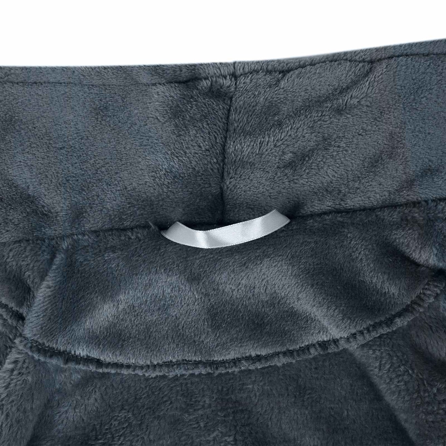 Bademantel ohne Kapuze Marineblau S Flanell