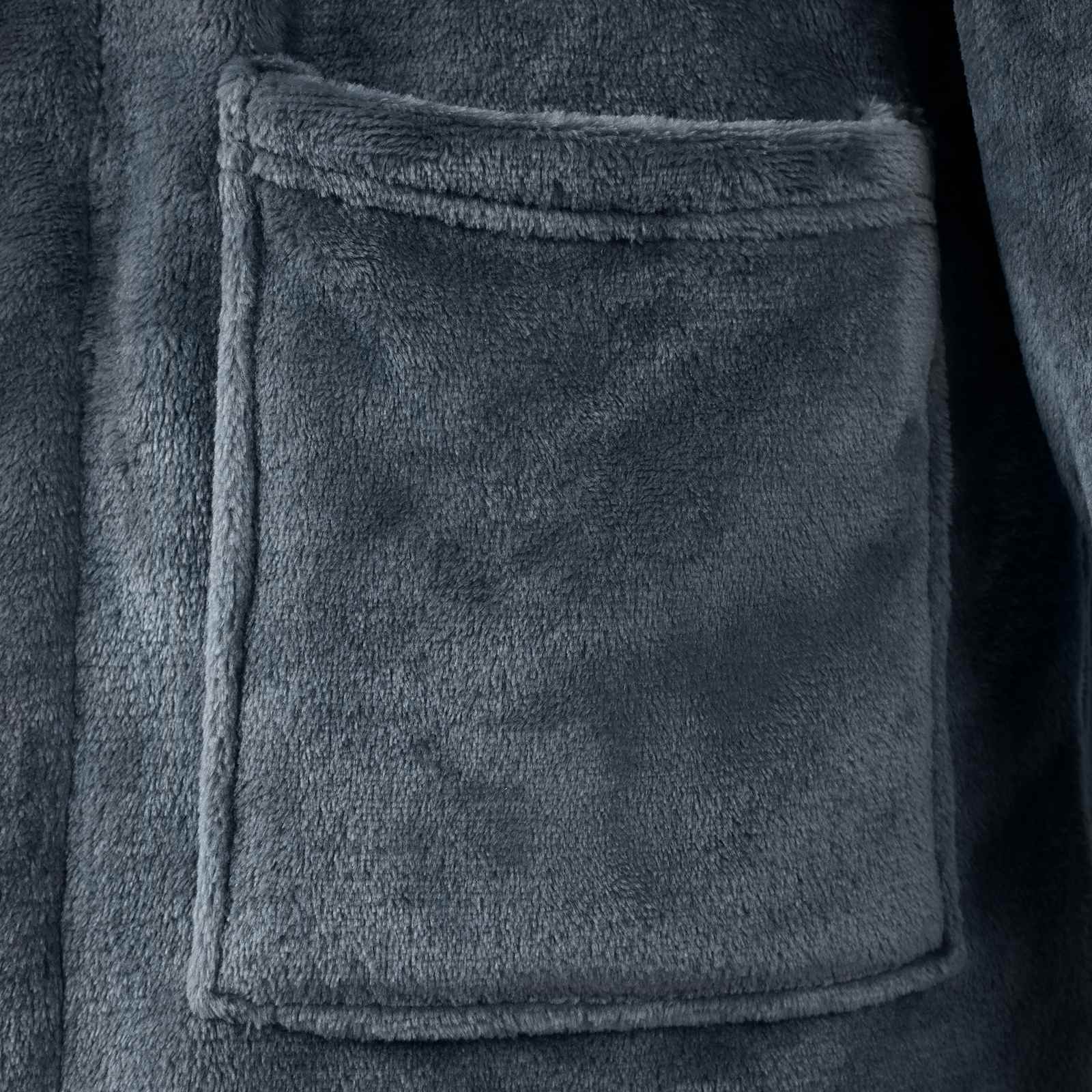 Bademantel ohne Kapuze Marineblau L Flanell