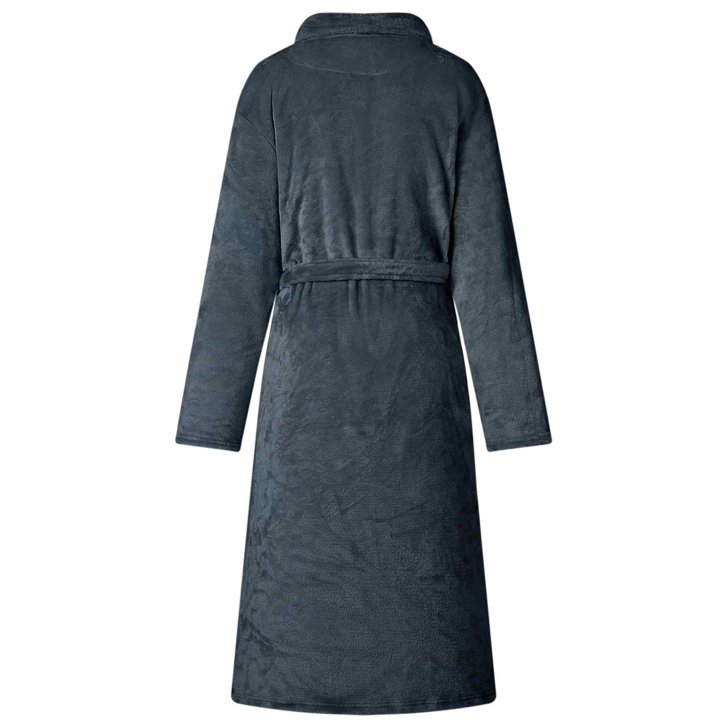 Bademantel ohne Kapuze Marineblau L Flanell