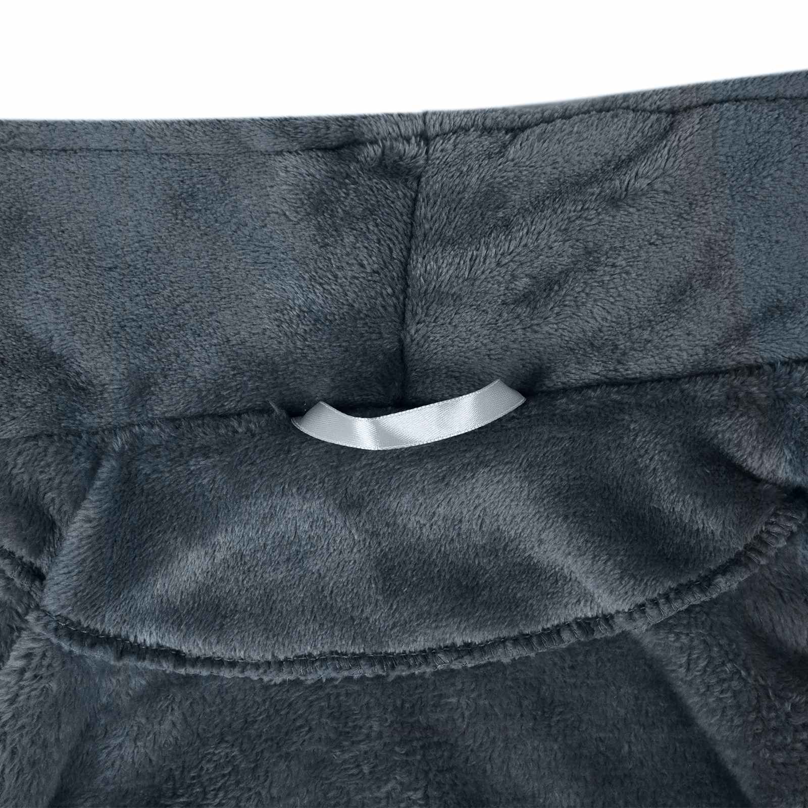Bademantel ohne Kapuze Marineblau XL Flanell