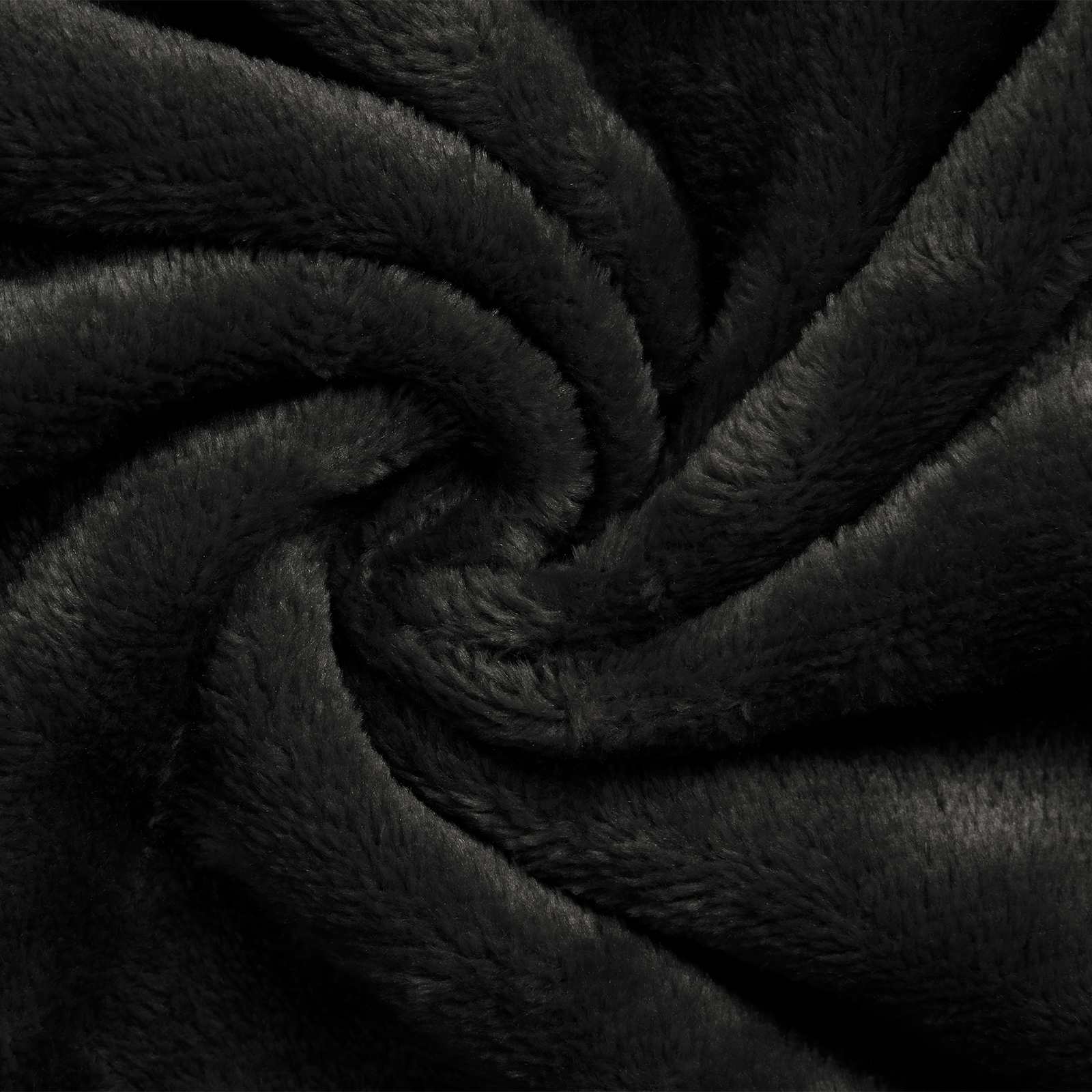 Bademantel ohne Kapuze Schwarz XXL Flanell