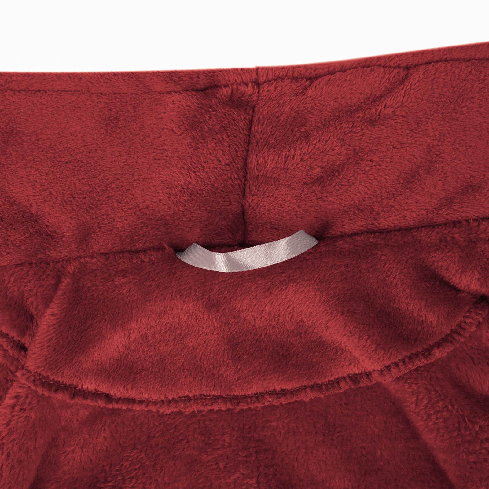 Bademantel ohne Kapuze Bordeauxrot L Flanell
