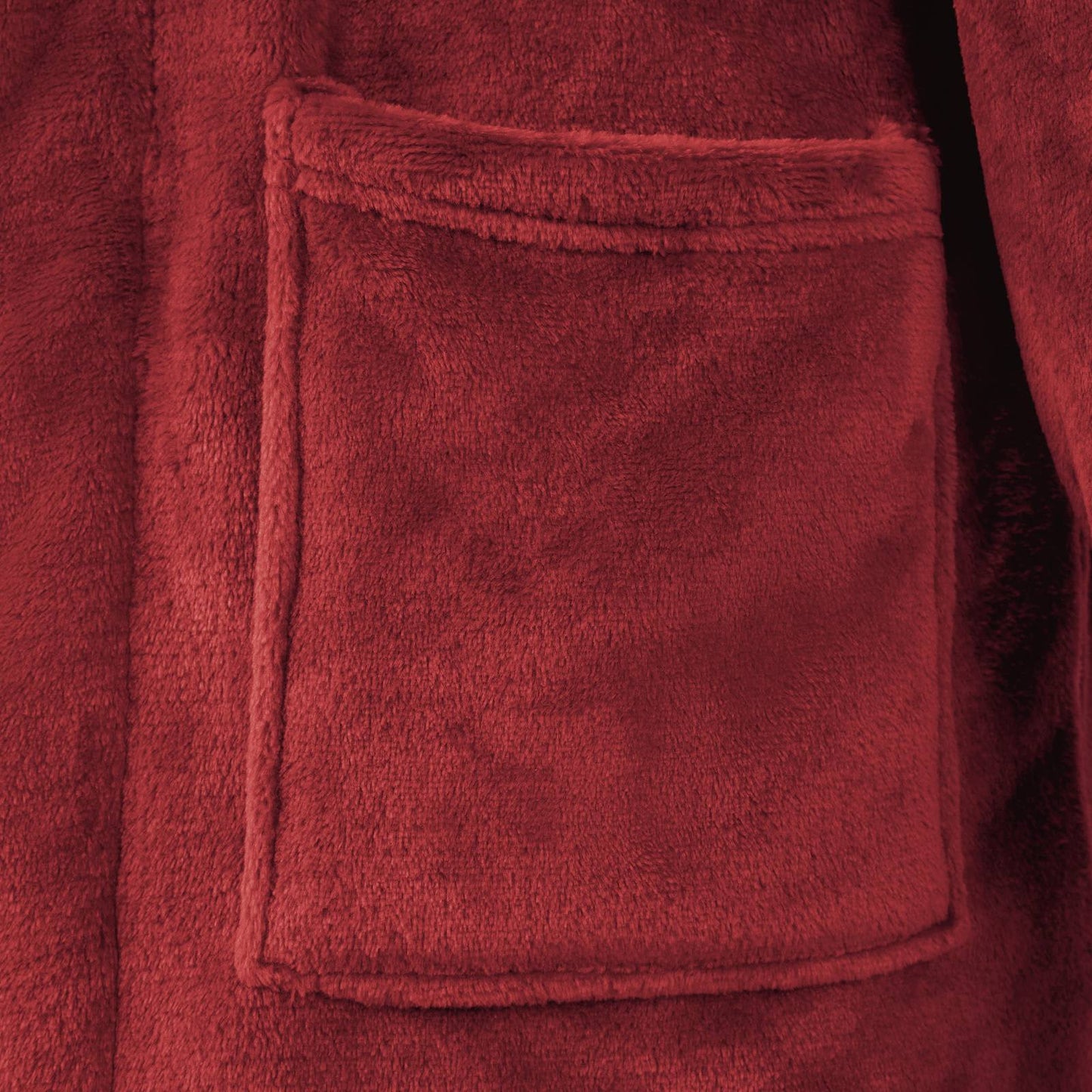 Bademantel ohne Kapuze Bordeauxrot XXXL Flanell
