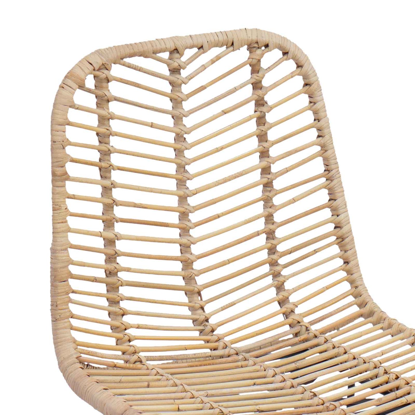 Barstuhl 2 stk. Natur 44 x 52 x 111 cm Rattan und Eisen