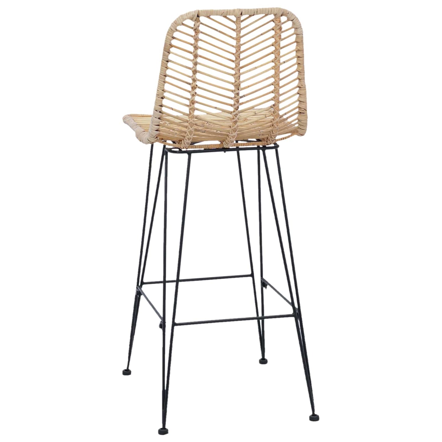 Barstuhl 2 stk. Natur 44 x 52 x 111 cm Rattan und Eisen