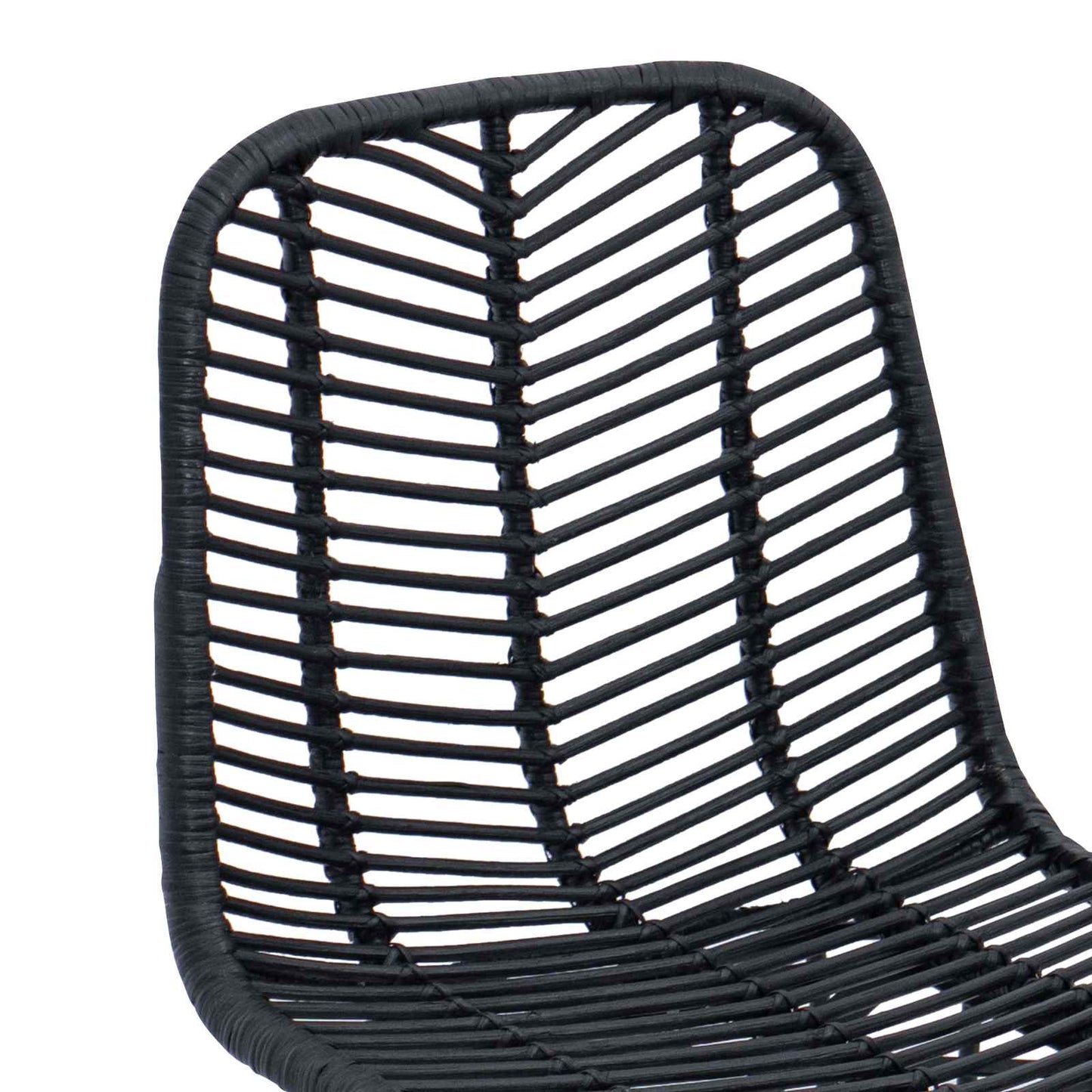 Barstuhl 2 stk. Schwarz 44,5 x 54,5 x 97,5 cm Rattan und Eisen