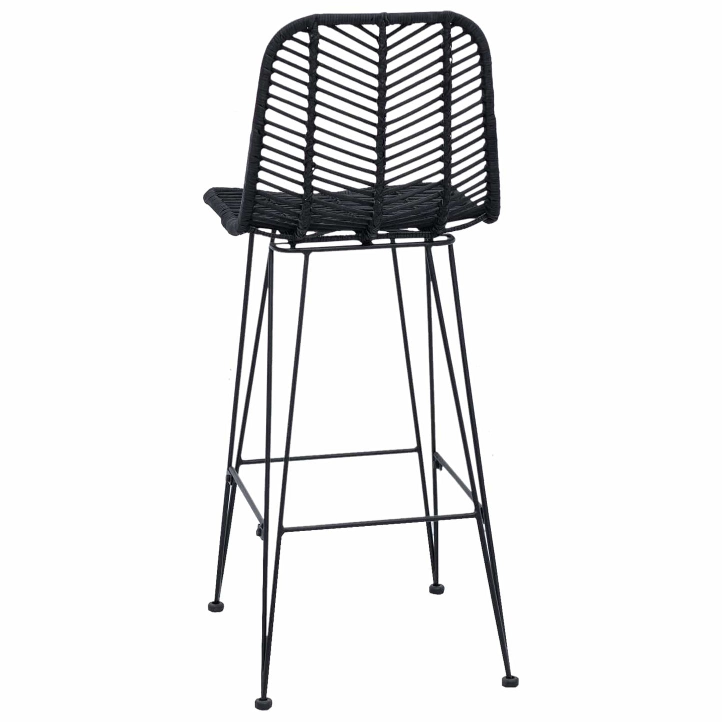Barstuhl 2 stk. Schwarz 44 x 52 x 111 cm Rattan und Eisen