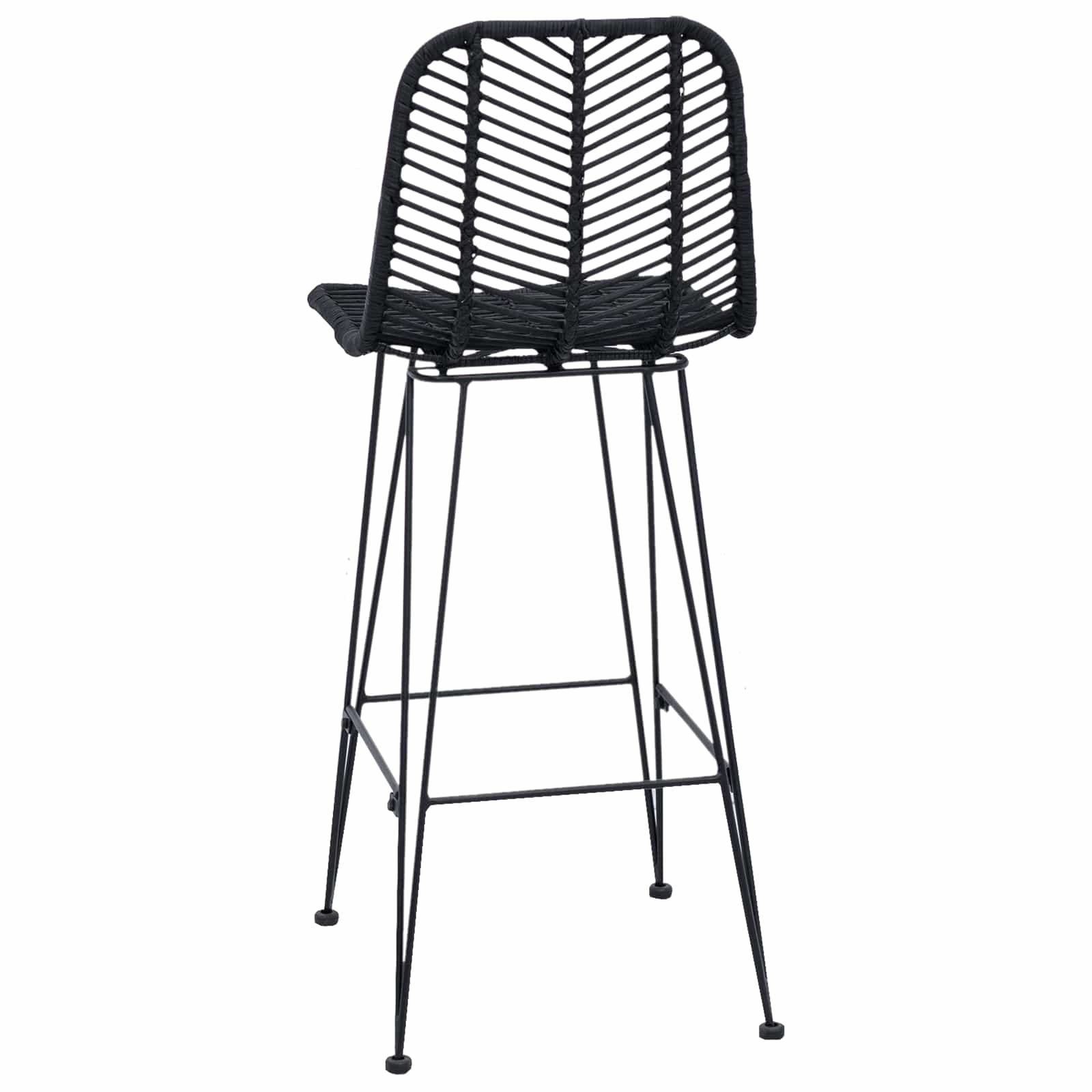 Barstuhl 2 stk. Schwarz 44 x 52 x 111 cm Rattan und Eisen