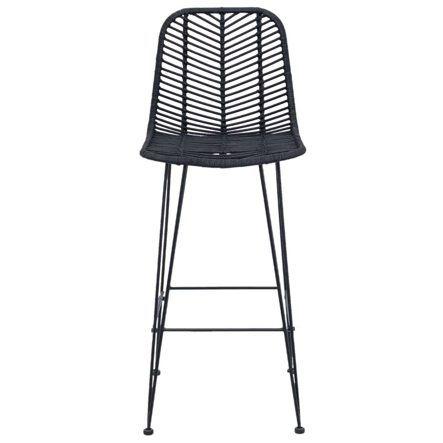Barstuhl 2 stk. Schwarz 44 x 52 x 111 cm Rattan und Eisen