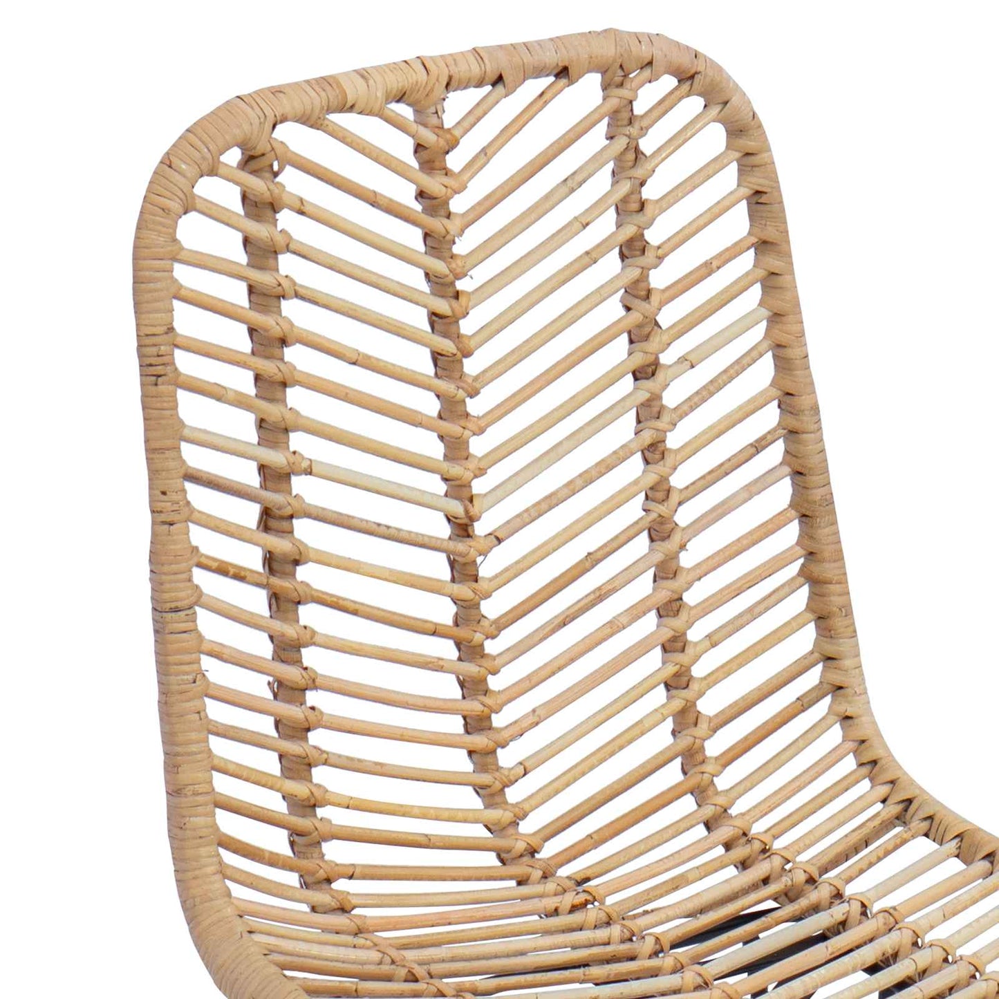 Esszimmerstuhl 2 stk. Rattan und Eisen Natur