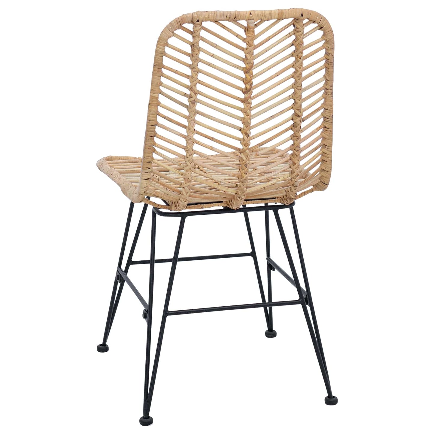 Esszimmerstuhl 2 stk. Rattan und Eisen Natur