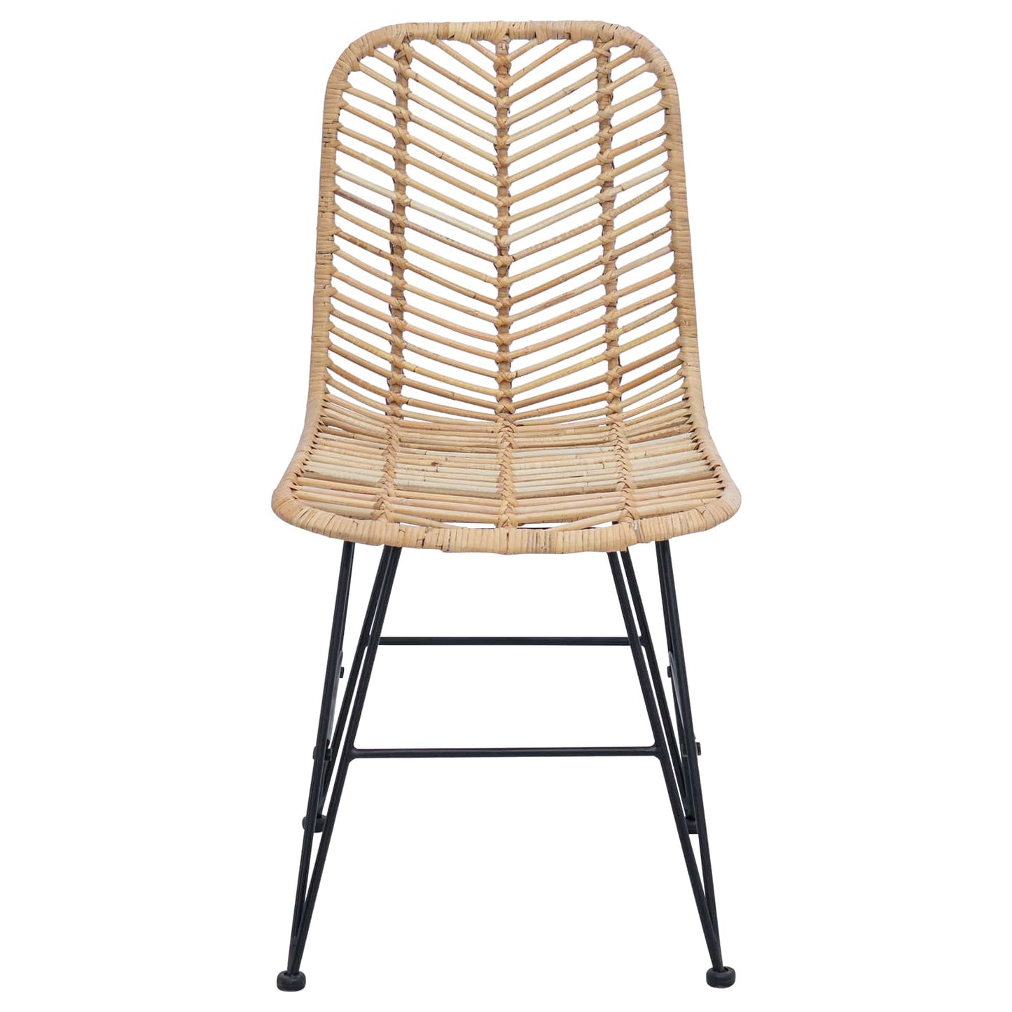 Esszimmerstuhl 2 stk. Rattan und Eisen Natur