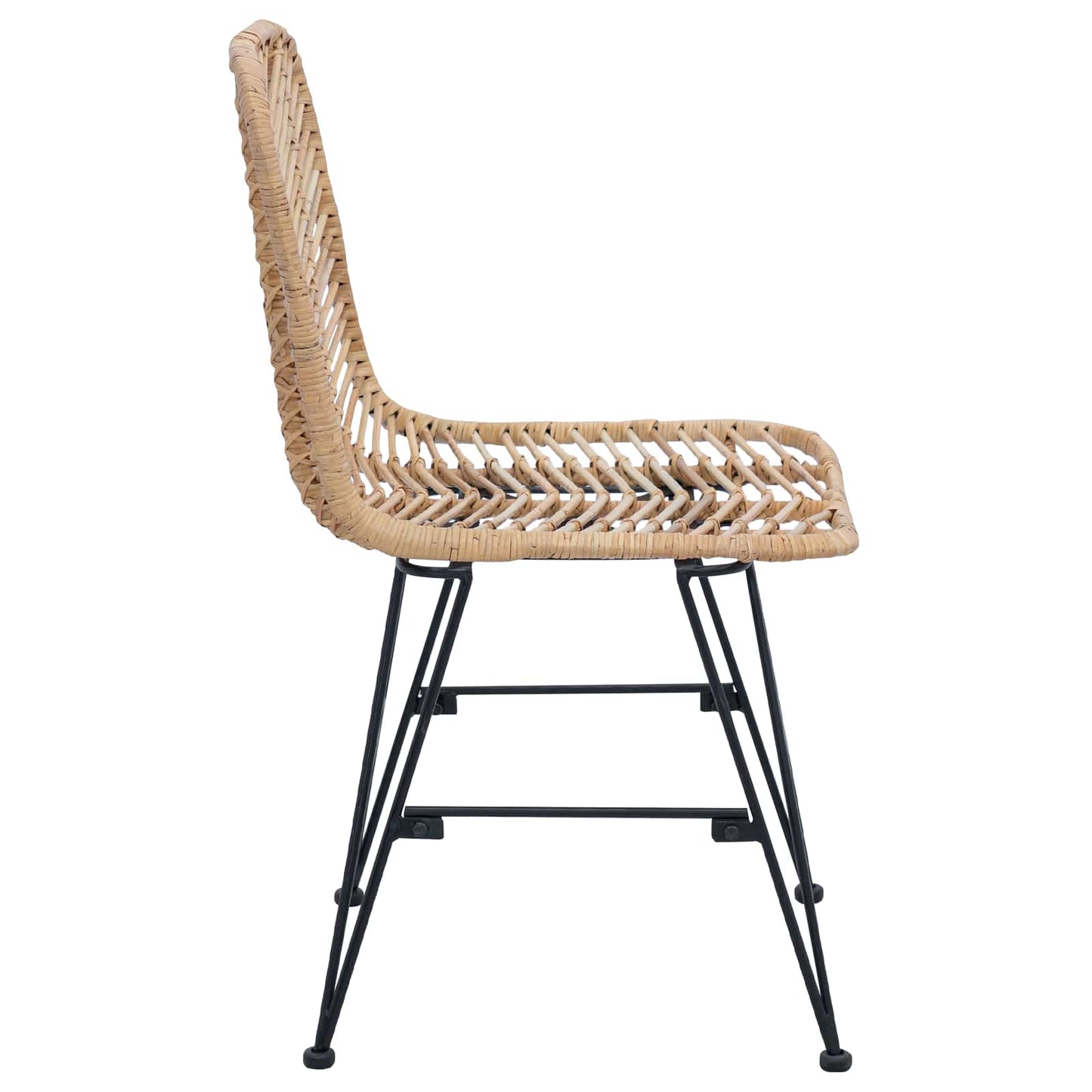 Esszimmerstuhl 2 stk. Rattan und Eisen Natur