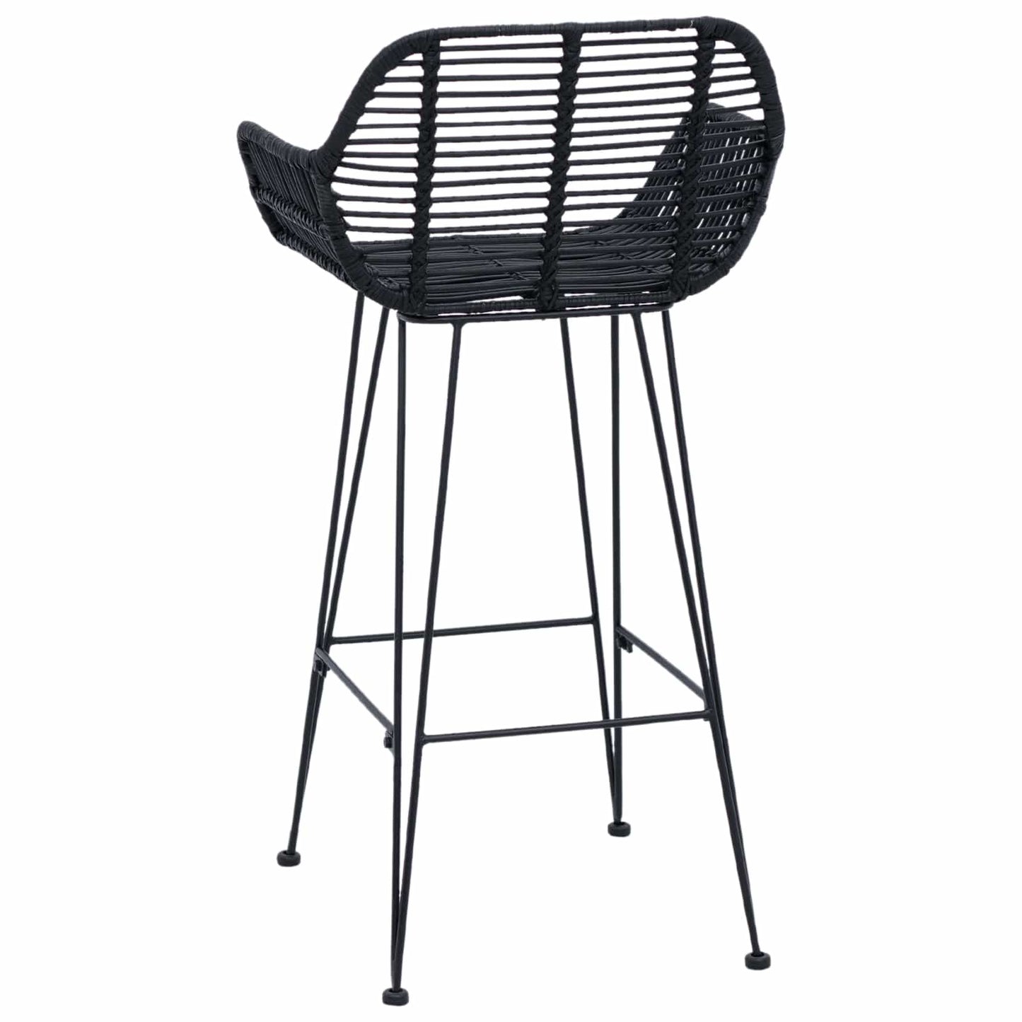 Barstuhl 2 stk. Schwarz 55 x 52 x 92 cm Rattan und Eisen