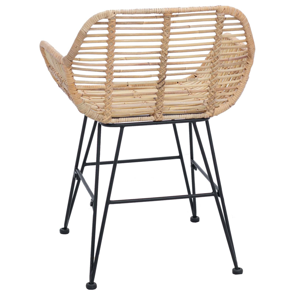 Esszimmerstuhl 2 stk. Rattan und Eisen Natur 55 x 50 x 74 cm
