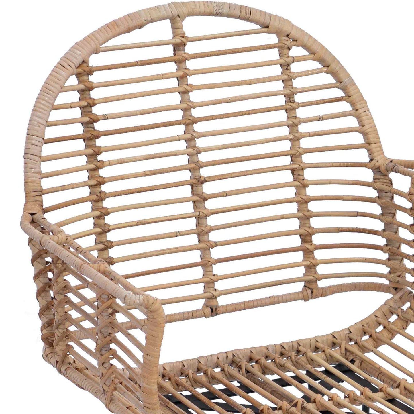 Esszimmerstuhl 2 stk. Rattan und Eisen Natur 57 x 55 x 85 cm