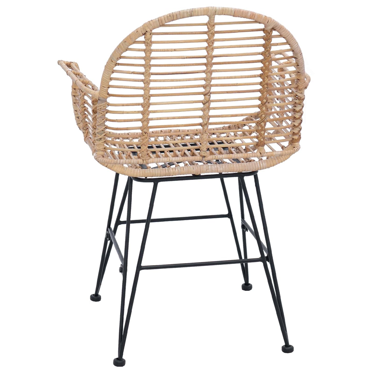 Esszimmerstuhl 2 stk. Rattan und Eisen Natur 57 x 55 x 85 cm