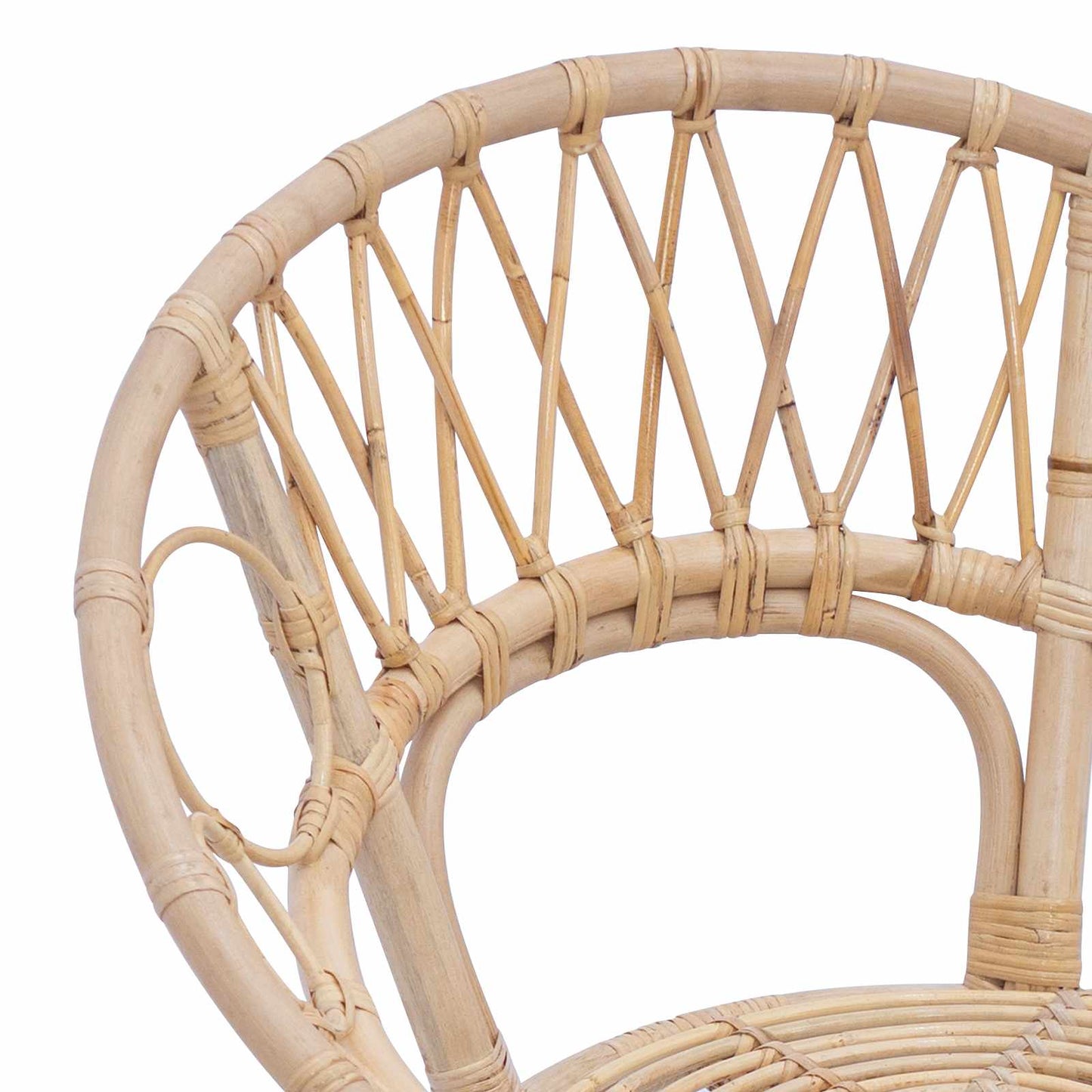 Esszimmerstuhl 2 stk. Rattan und Eisen Natur 54 x 65 x 82 cm