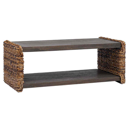 Couchtisch Natur 90 x 45 x 35 cm Massives Mahagoni Holz