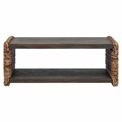 Couchtisch Natur 90 x 45 x 35 cm Massives Mahagoni Holz