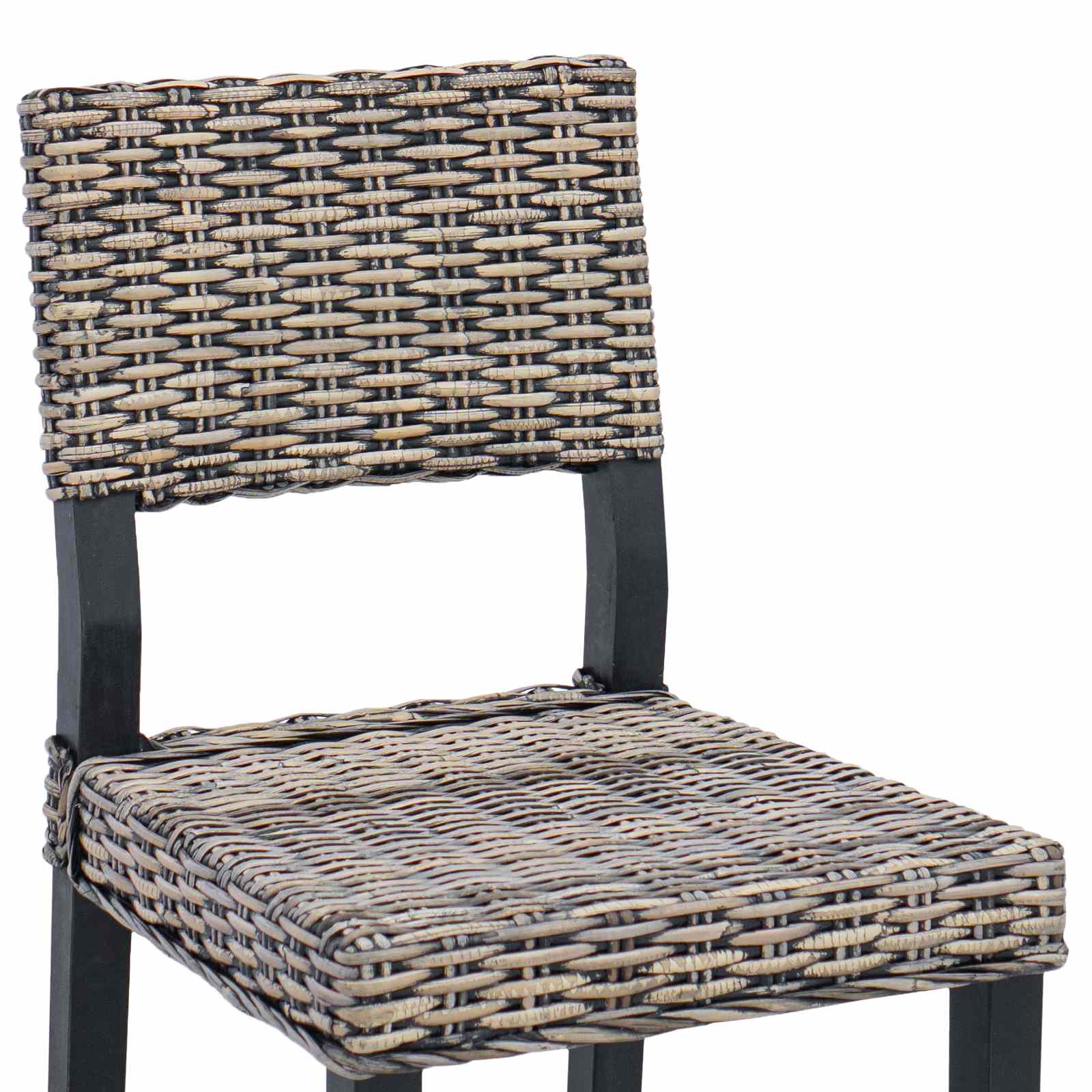 Esszimmerstuhl GENDT 2 stk. Kubu Rattan Schwarz gewaschen