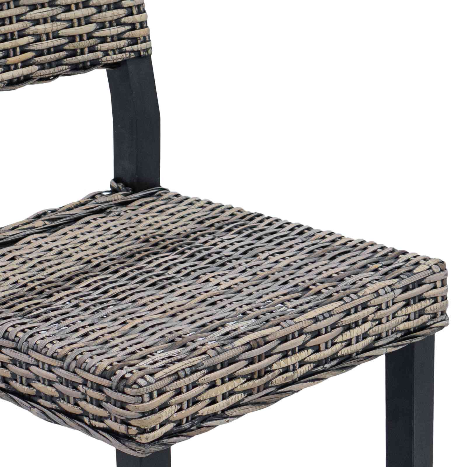 Esszimmerstuhl GENDT 2 stk. Kubu Rattan Schwarz gewaschen