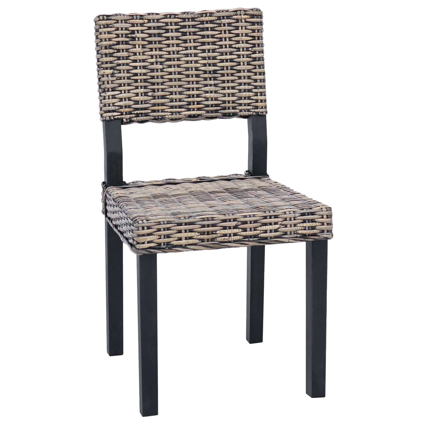 Esszimmerstuhl GENDT 2 stk. Kubu Rattan Schwarz gewaschen