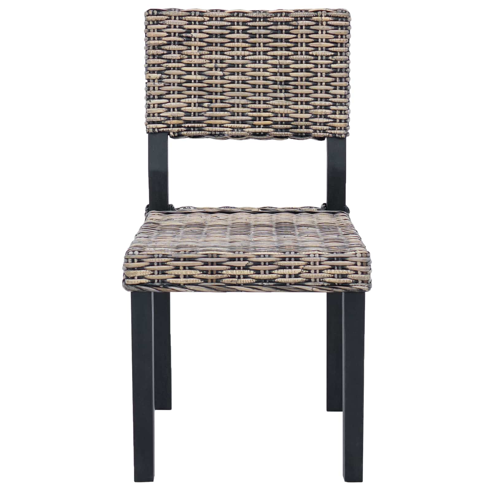Esszimmerstuhl GENDT 2 stk. Kubu Rattan Schwarz gewaschen