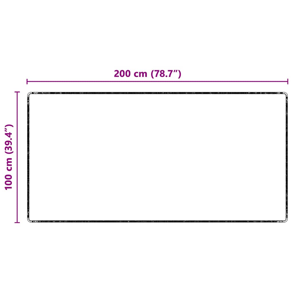 Teppichläufer Dunkelgrau 100 x 200 cm 100% Polypropylen